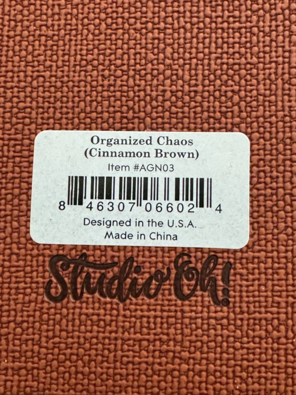 Studio Oh! Organized Chaos Agatha Notebook Cinnamon Brown Spiral Journal NEW